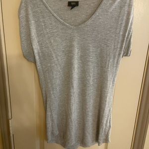 Grey v neck blouse.